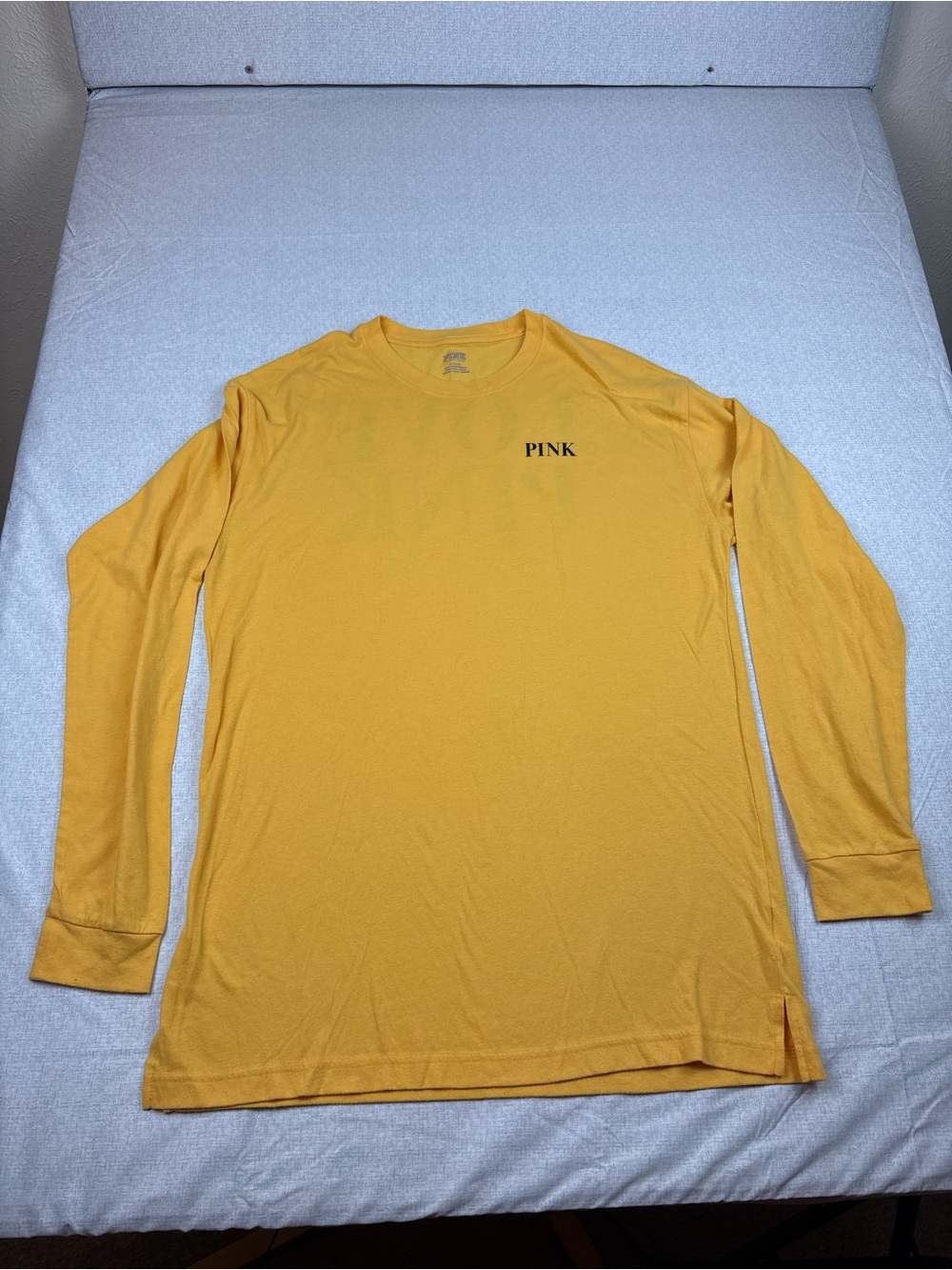 PINK Victoria's Secret Long-Sleeve Crewneck Shirt - Mustard Yellow